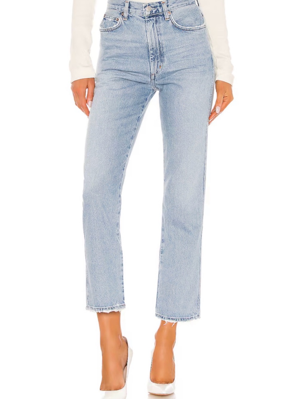 AGOLDE Pinch Waist High Rise Kick Jeans in Riptid